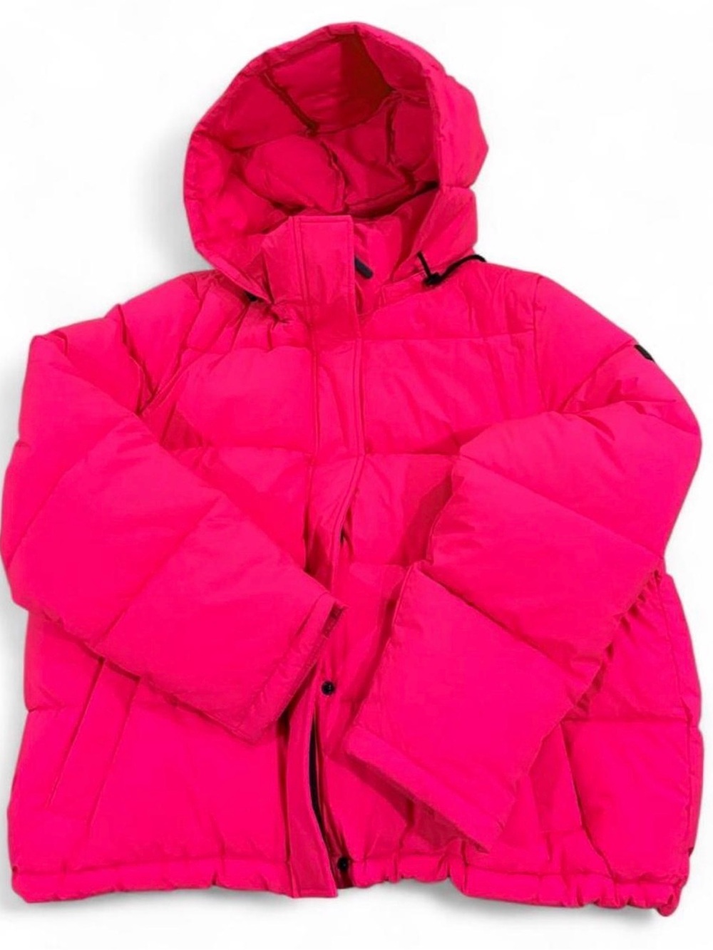 Calvin Klein Womens XL Hot Pink Hooded Puffer Jacket Coat Sorona CJMJ6464